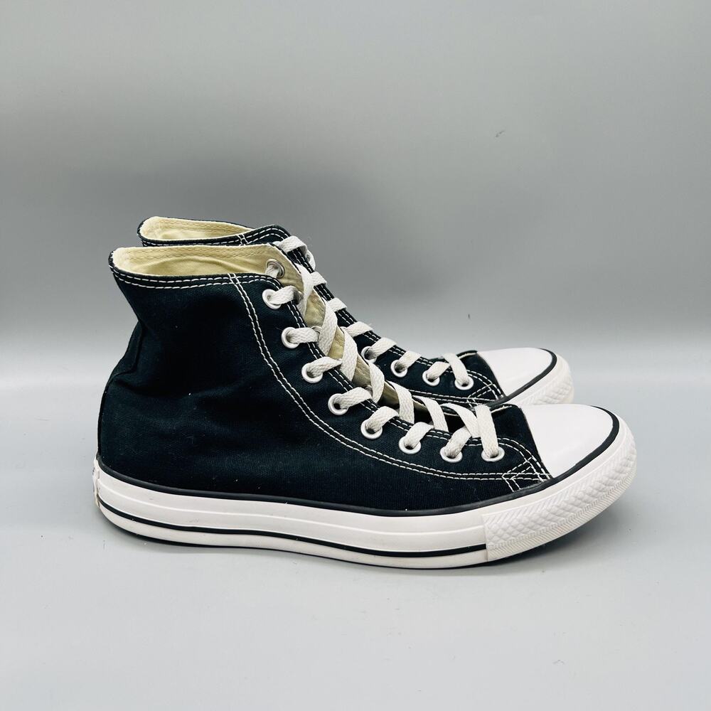 Converse Shoes Womens 10 Mens 8 Black Canvas Chuck Taylor High Top Sneakers